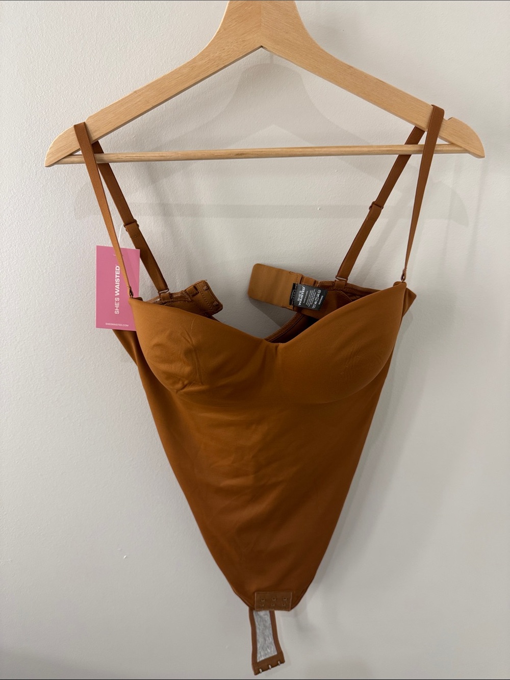 Brown One-Piece Bodysuit with Adjustable Straps
